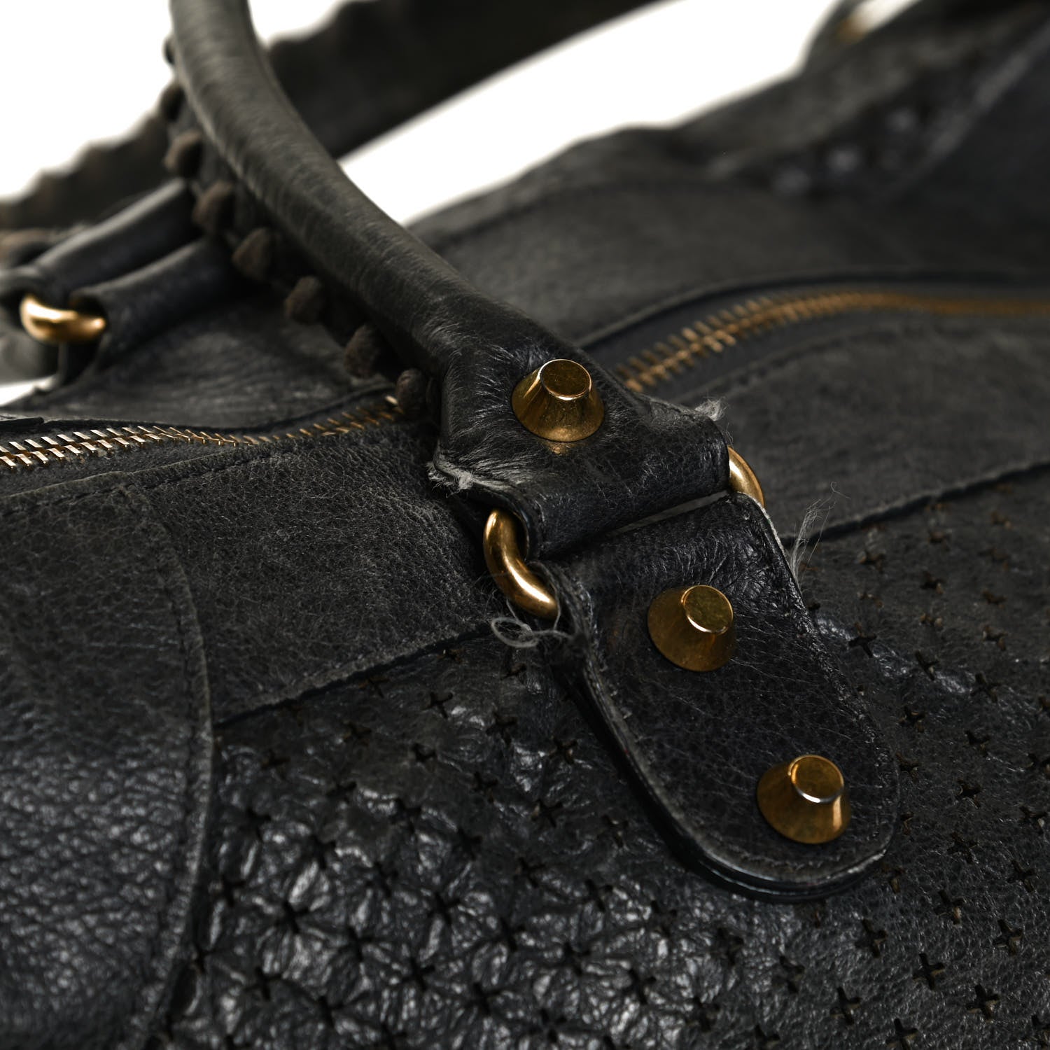 Balenciaga Agneau Laser Cut Cross Classic Gold Hardware Work Grey 12 of 13