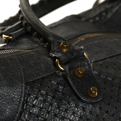 Balenciaga Agneau Laser Cut Cross Classic Gold Hardware Work Grey 12 of 13