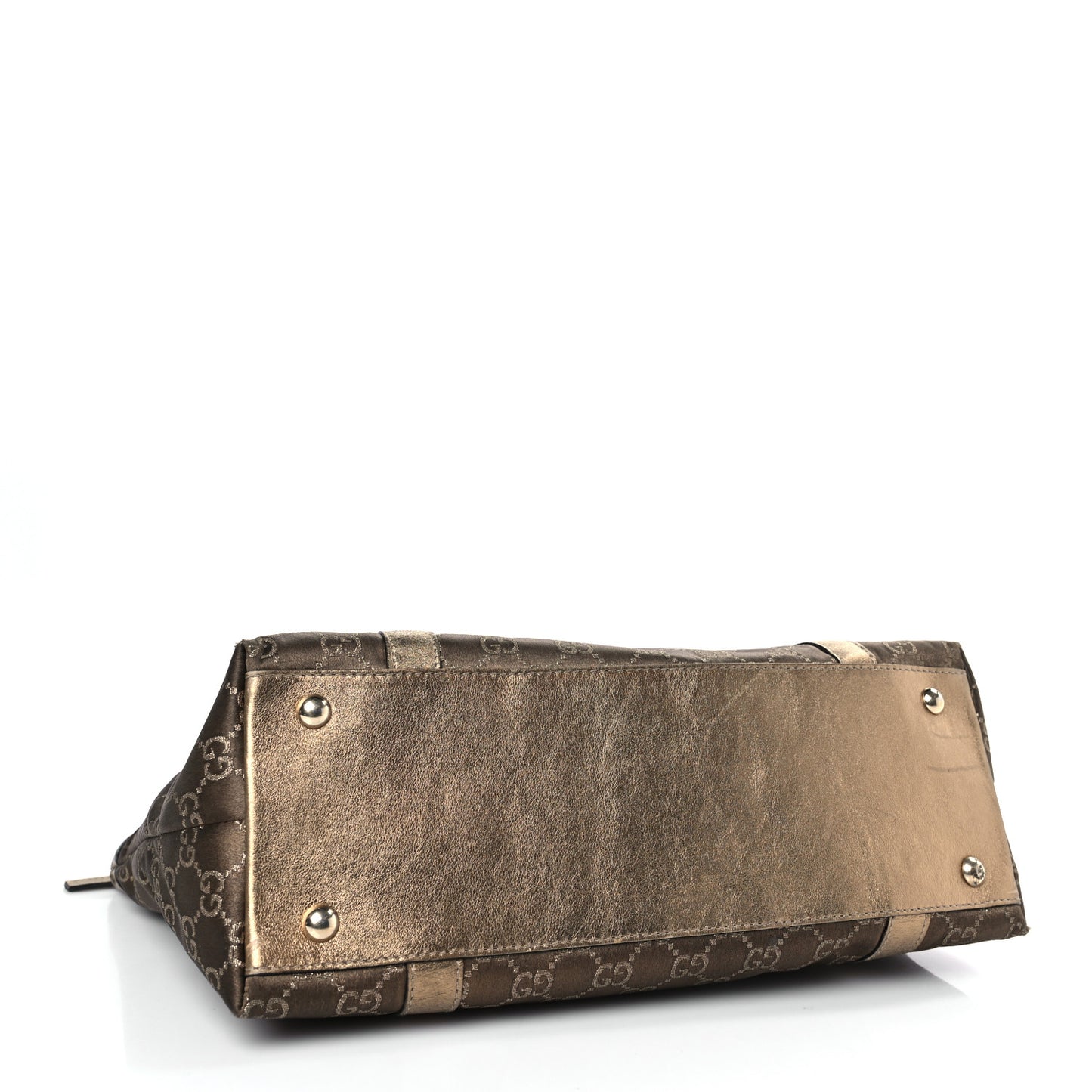 Satin Monogram Medium Abbey Tote Metallic Bronze