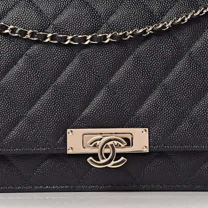 Chanel Caviar Quilted Golden Class Wallet On Chain WOC Navy 11 of 12