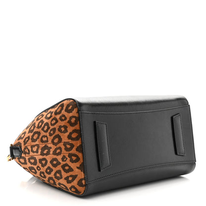 Givenchy Calfskin Suede Leopard Print Small Antigona Black 4 of 10
