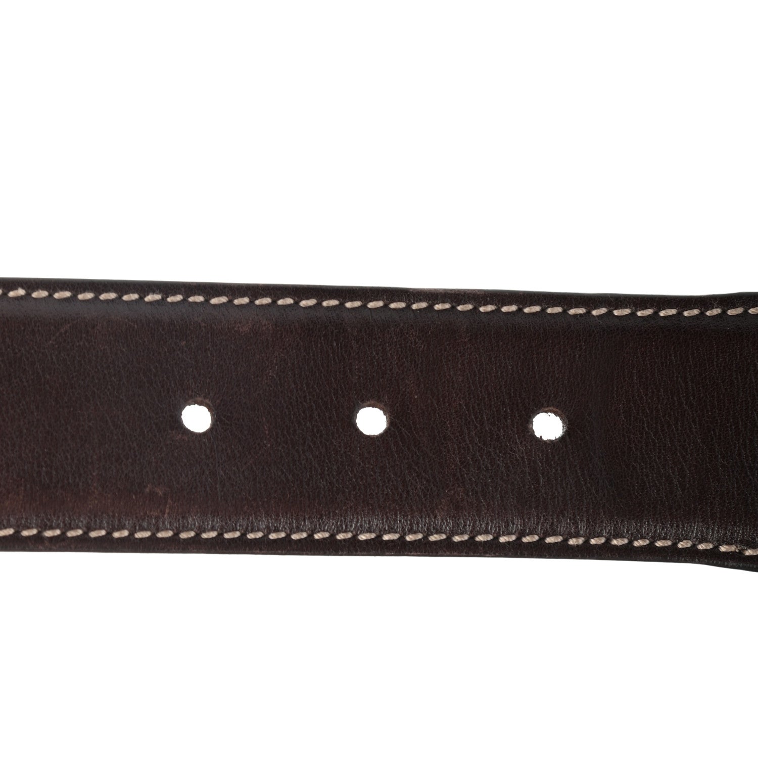 Gucci Monogram Horsebit Buckle Belt 85 34 Dark Brown 3 of 5