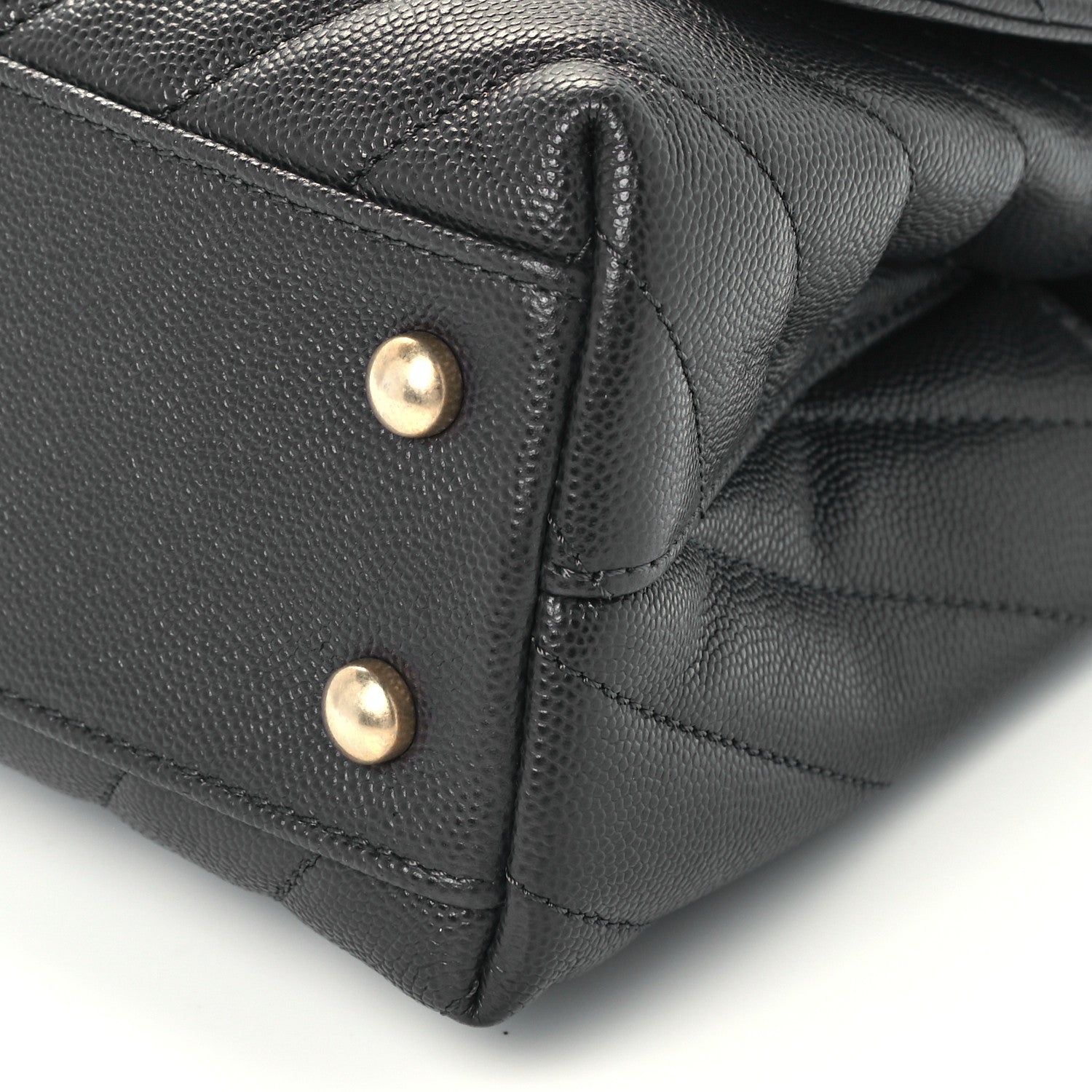 Chanel Caviar Chevron Quilted Mini Coco Handle Flap Dark Grey 11 of 12