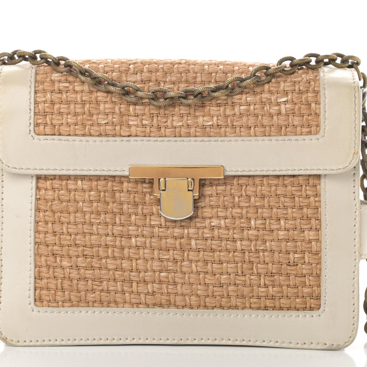 Straw Shoulder Bag Beige