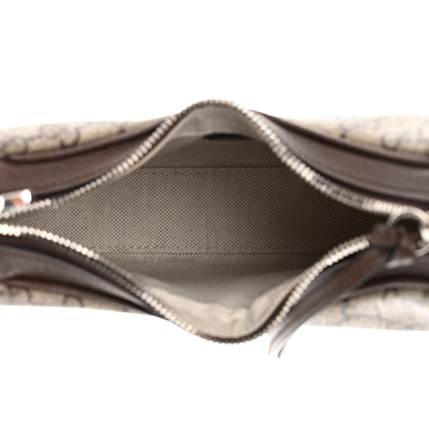 GG Supreme Monogram Textured Calfskin Web Small Attache Shoulder Bag Beige Ebony New Acero