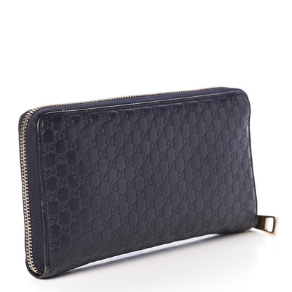 Gucci Microguccissima Large Zip Around Organizer Wallet Blue 3 of 14