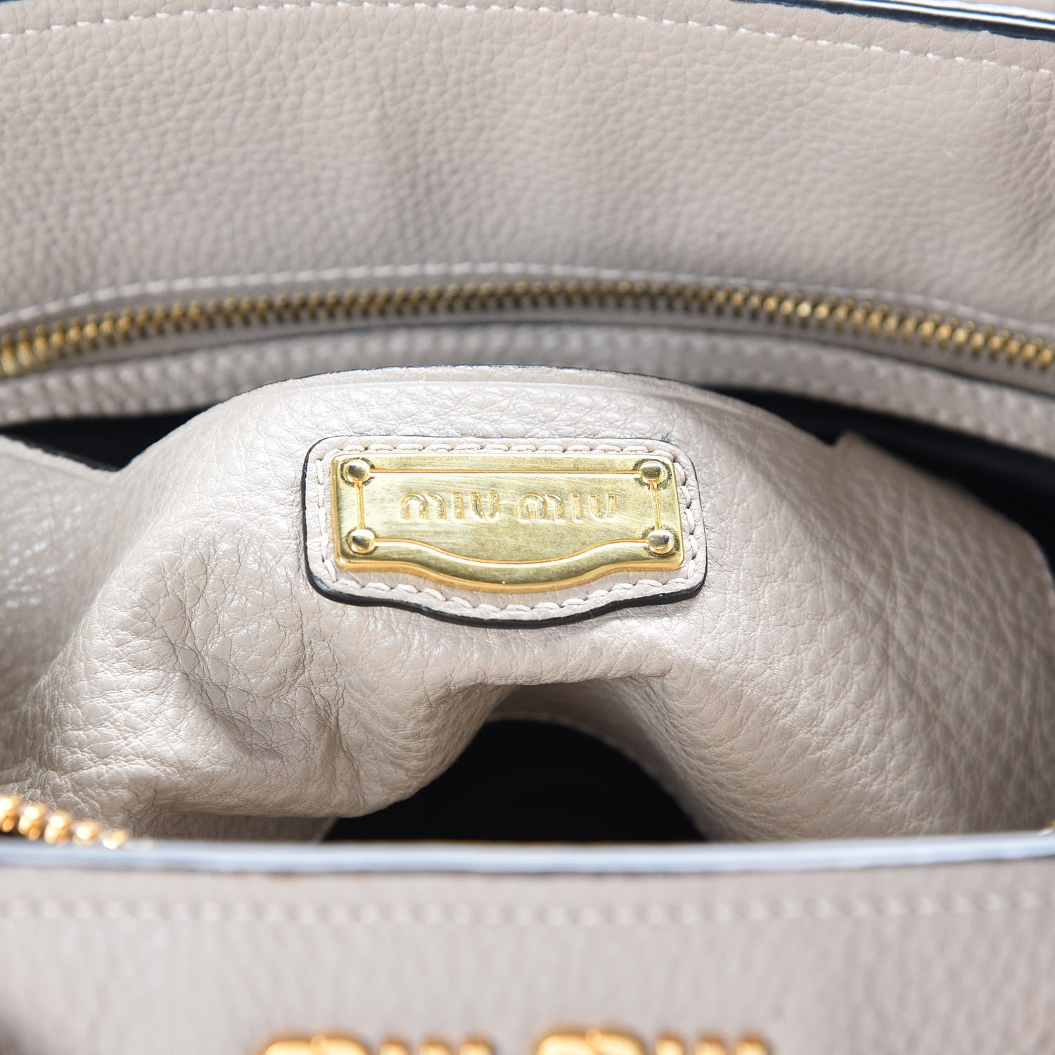 Miu Miu Vitello Daino Tote Pomice 9 of 10