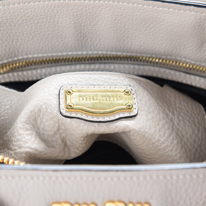Miu Miu Vitello Daino Tote Pomice 9 of 10