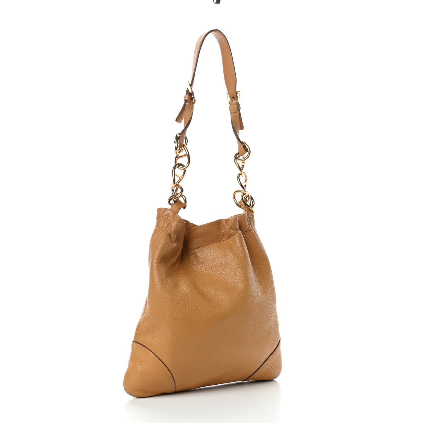Vitello Daino Chain Shoulder Bag Cuoio