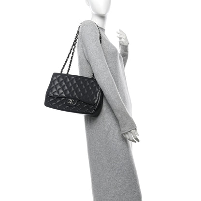 Chanel Caviar Quilted Jumbo Single Flap Black 2 of 11