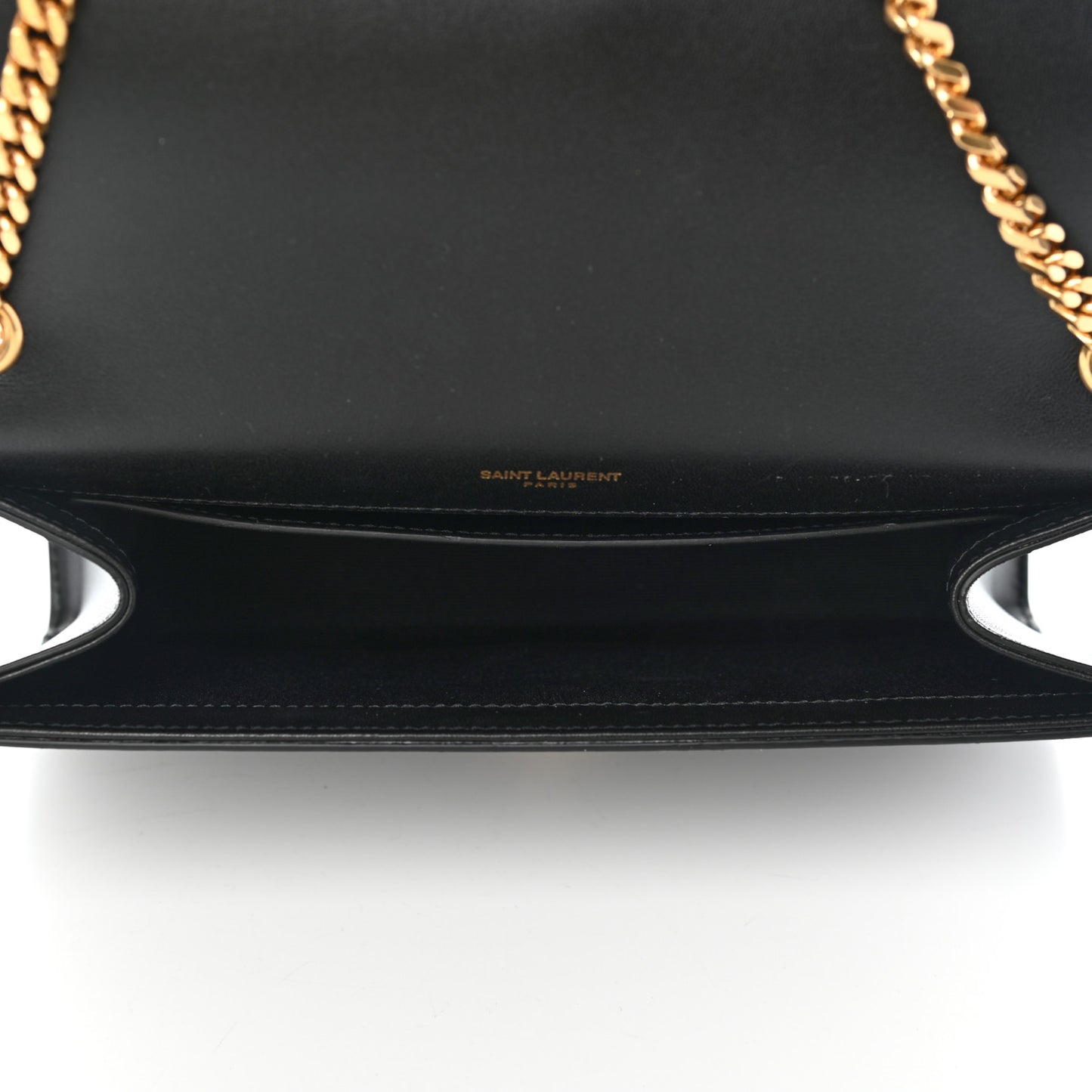 Calfskin Crystal Medium Monogram Kate Satchel Black
