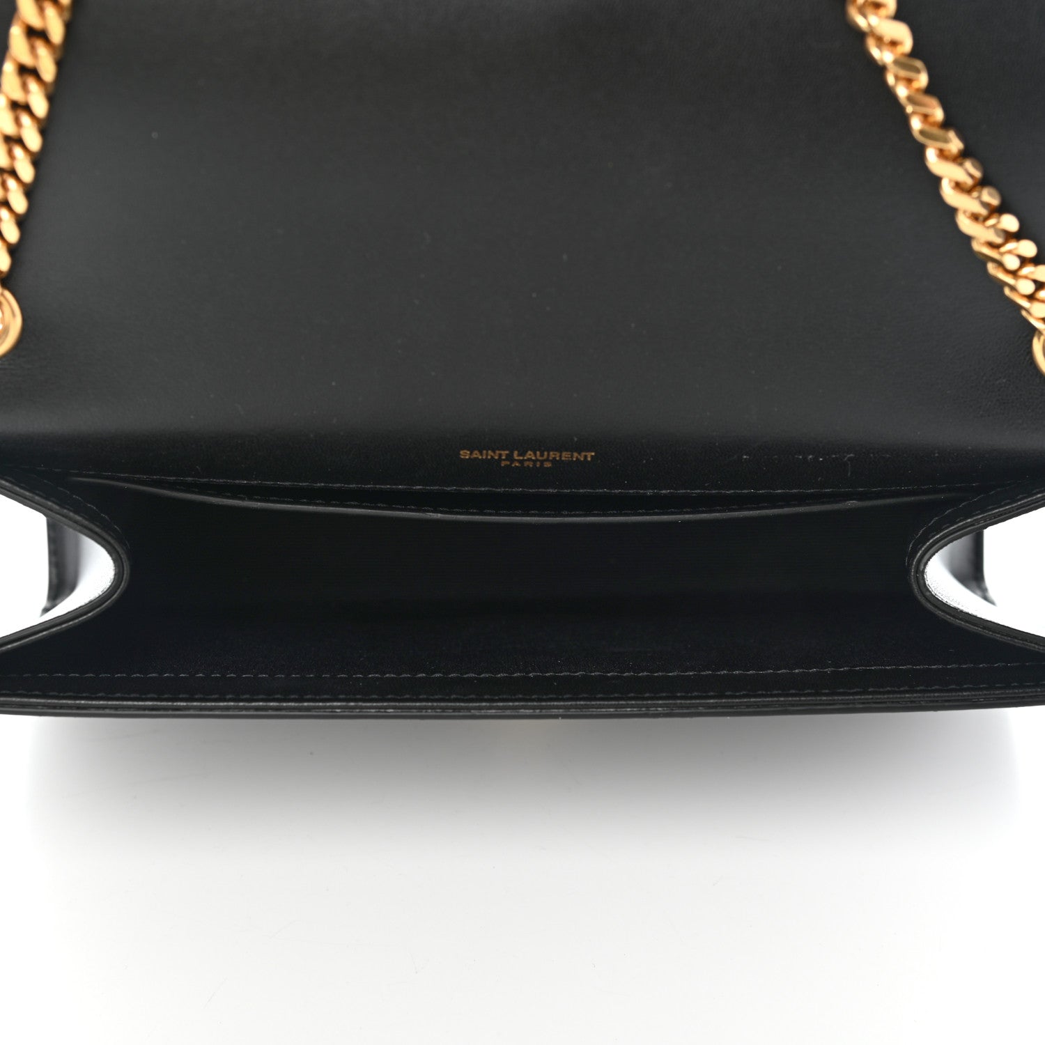 Saint Laurent Calfskin Crystal Medium Monogram Kate Satchel Black 4 of 7