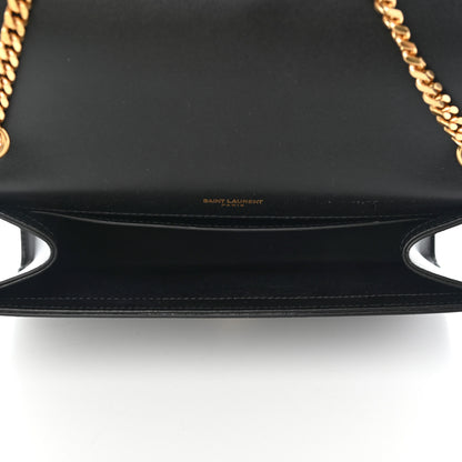 Saint Laurent Calfskin Crystal Medium Monogram Kate Satchel Black 4 of 7