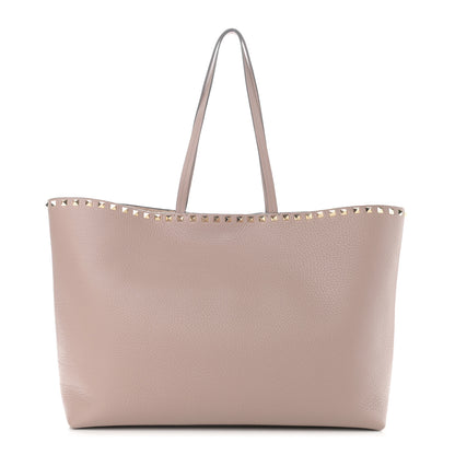 Valentino Garavani Grained Calfskin Rockstud Shoulder Tote Poudre 1 of 9