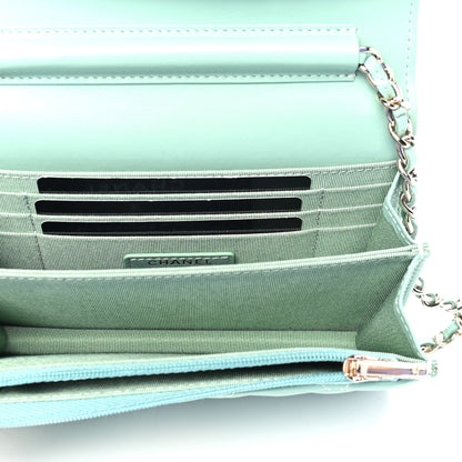 Chanel Lambskin Quilted Mini Wallet On Chain WOC Light Green 4 of 4