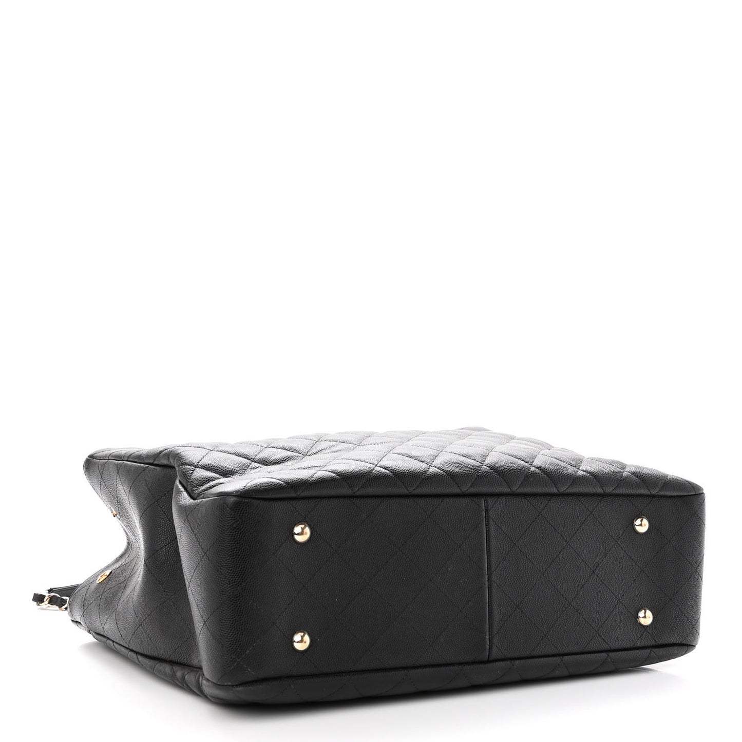 Caviar Quilted Large Shopping Tote Black