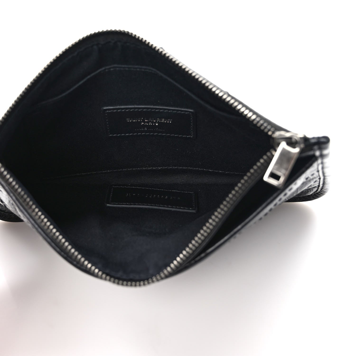 Saint Laurent Crinkled Calfskin Matelasse Monogram Niki Bill Pouch Black 5 of 7