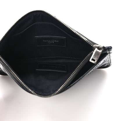 Saint Laurent Crinkled Calfskin Matelasse Monogram Niki Bill Pouch Black 5 of 7