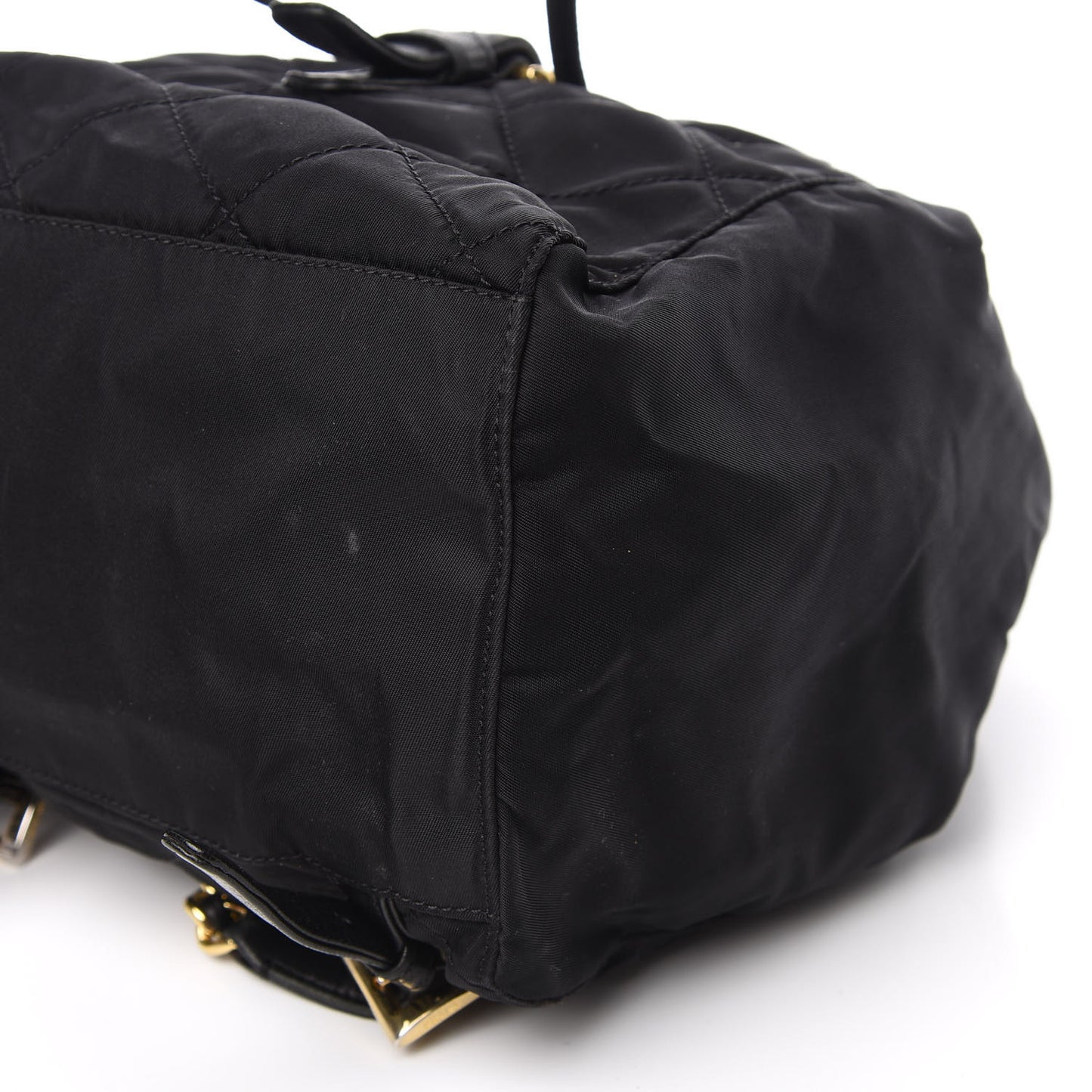Tessuto Nylon Vela Quilted Chain Backpack Black