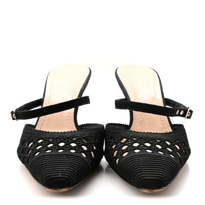 Christian Dior Fabric Cannage Pumps 36.5 Black 3 of 8