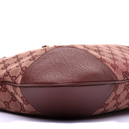 Gucci Monogram Textured Dollar Calfskin Horsebit 1955 Cinch Top Messenger Bag Sahara Rubino Chardonnay 7 of 10