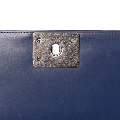 Chanel Calfskin Painted Chevron Embossed Small Boy Flap Dark Blue 18 of 18