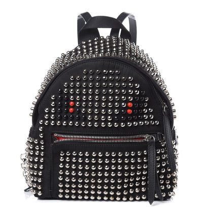 Fendi Nylon Vitello Dolce Studded Monster Mini Backpack Black 1 of 7