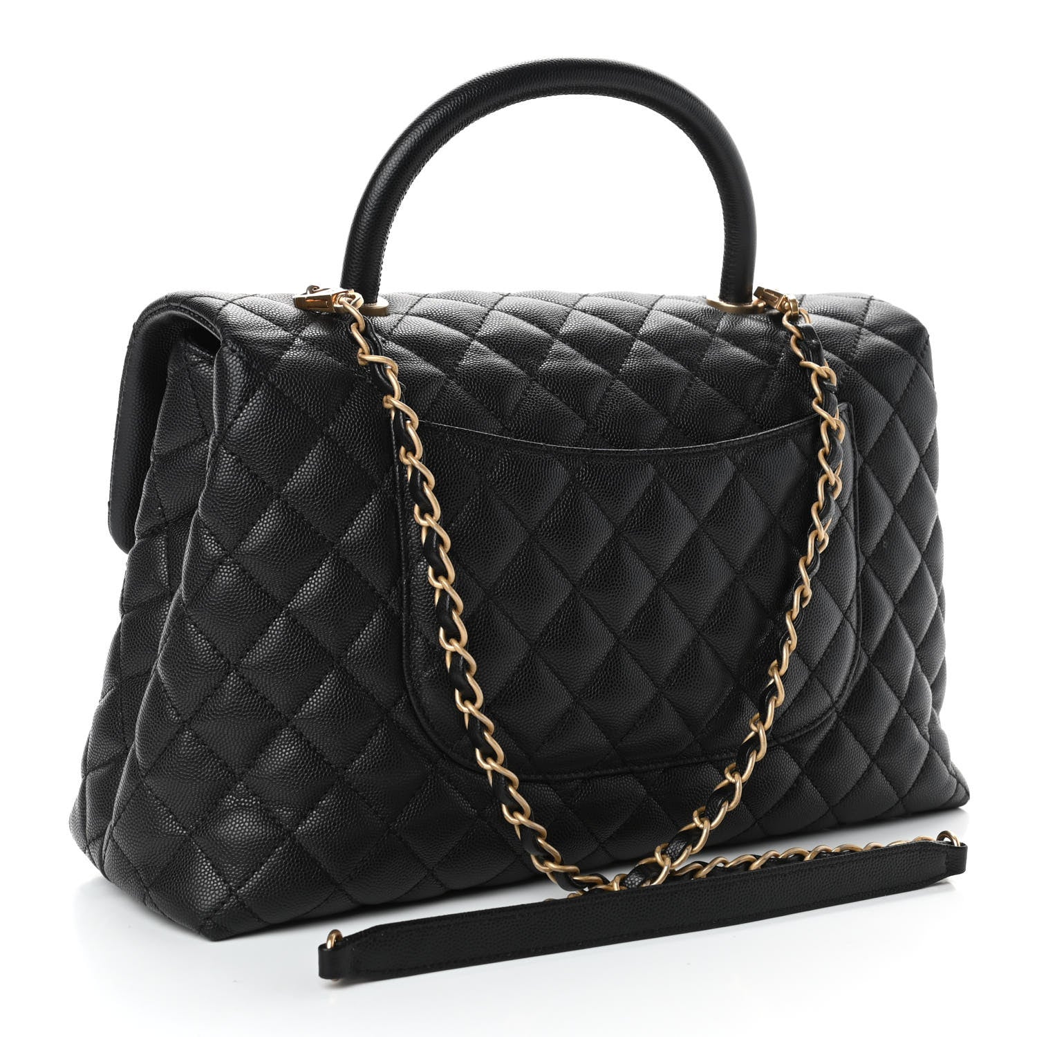 Chanel Caviar Quilted Medium Coco Handle Flap Black 2 of 4