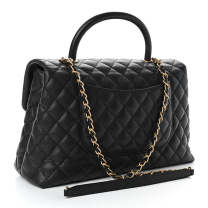 Chanel Caviar Quilted Medium Coco Handle Flap Black 2 of 4