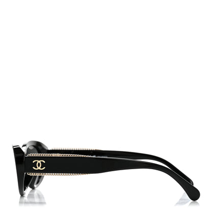 Chanel Acetate Oval Sunglasses 5515 Black 3 of 9