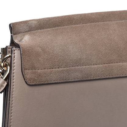 Chloe Calfskin Suede Medium Faye Shoulder Bag Motty Grey 11 of 16