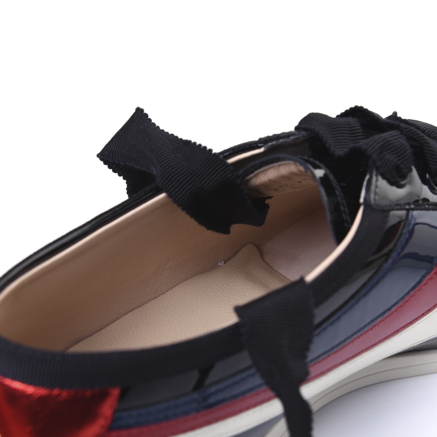 Patent Calfskin Web Falacer Sneakers 8.5 Black