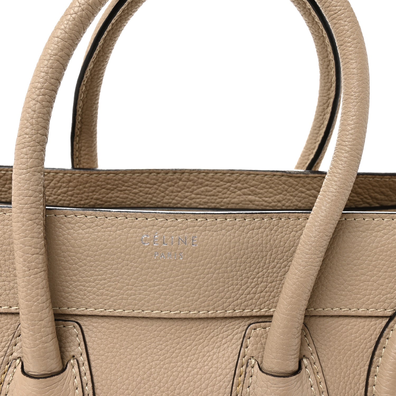 Celine Drummed Calfskin Micro Luggage Dune 8 of 10