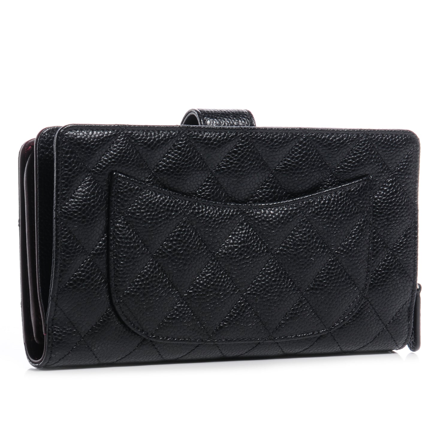 Caviar Quilted CC French Wallet Black