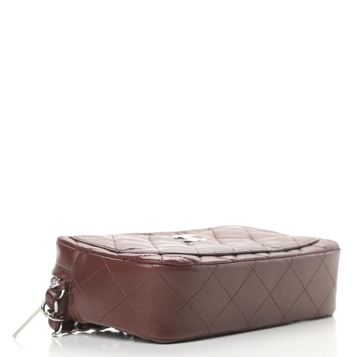 Lambskin Quilted Timeless Camera Case Burgundy