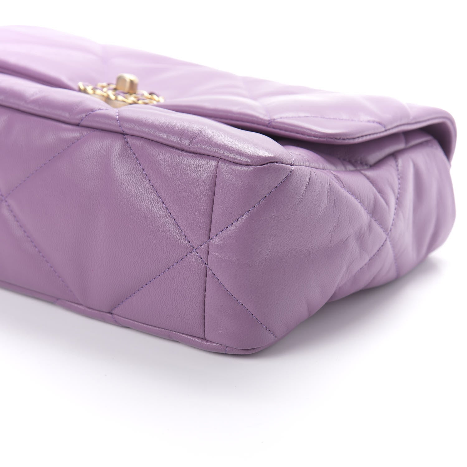 Chanel Goatskin Quilted Medium 19 Flap Violet Purple 7 of 11