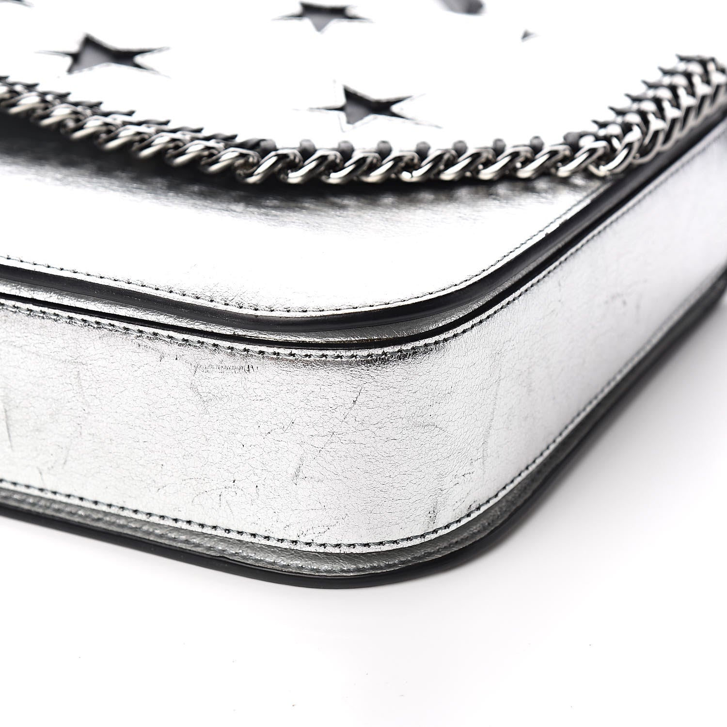 Stella McCartney Metallic Alter Nappa Medium Star Falabella Box Shoulder Bag Silver 12 of 16