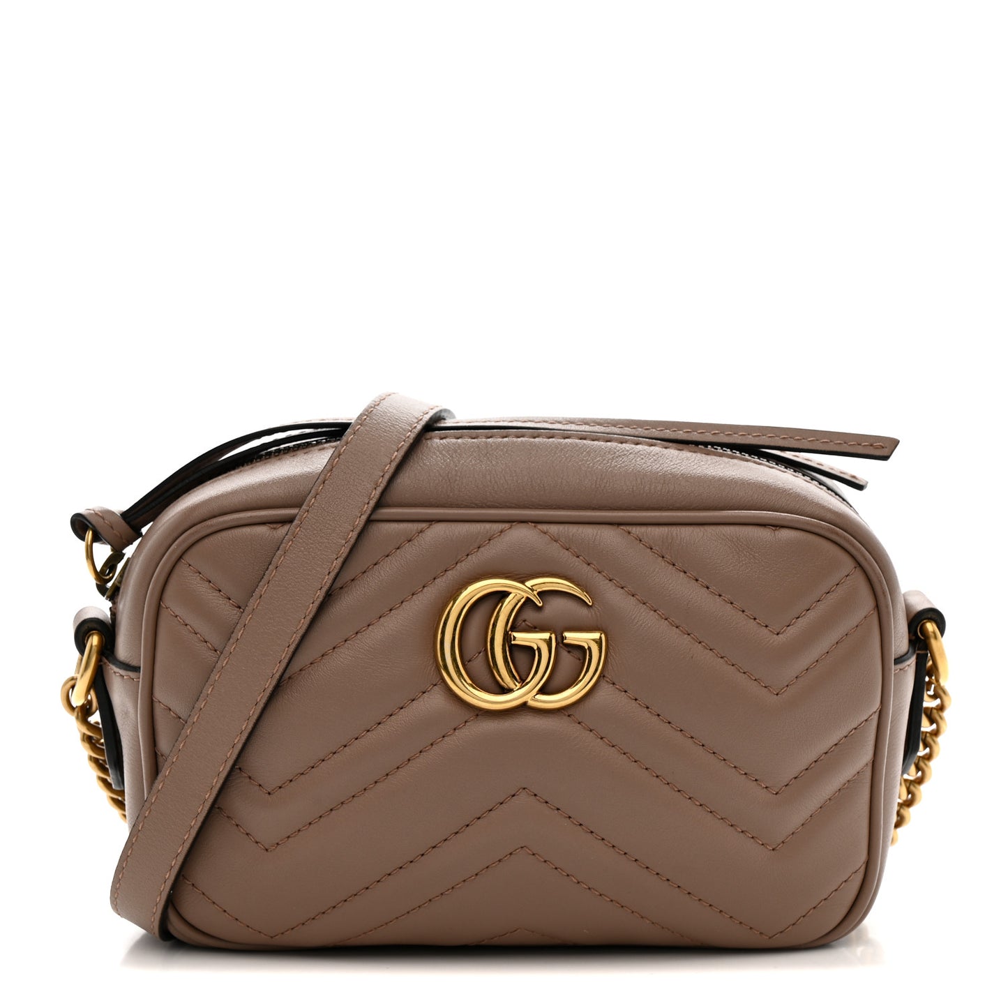 Calfskin Matelasse Mini GG Marmont Chain Shoulder Bag Porcelain Rose