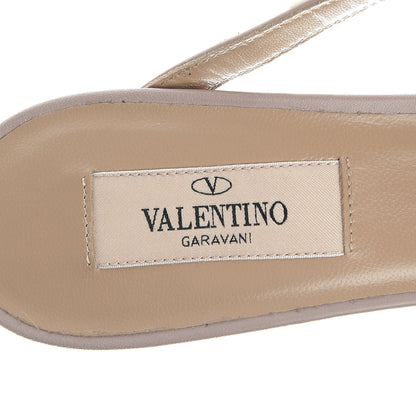 Valentino Garavani Pebbled Calfskin Rockstud Cross Strap 50mm Mules 37.5 Poudre 7 of 8