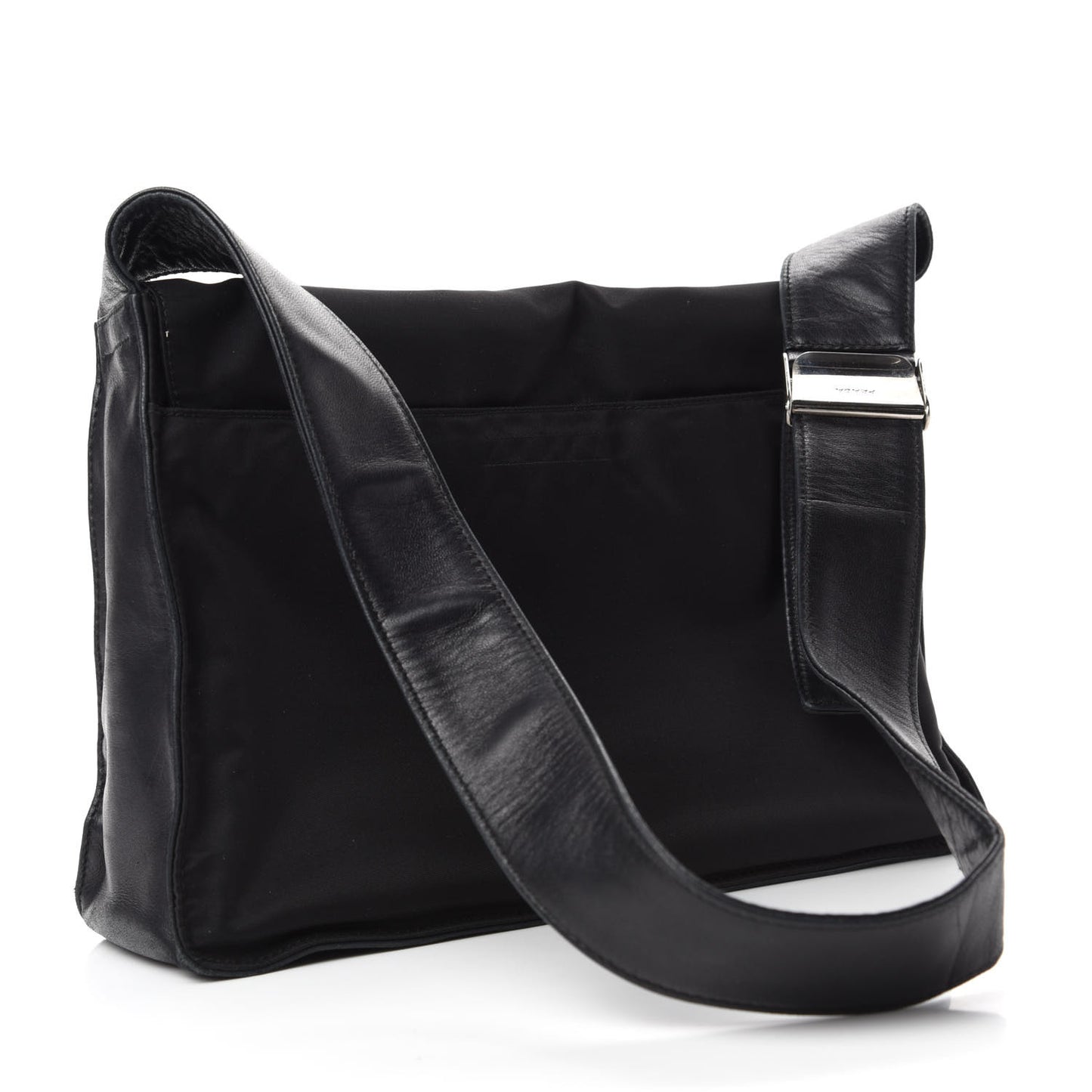Nylon Tessuto Messenger Bag Black