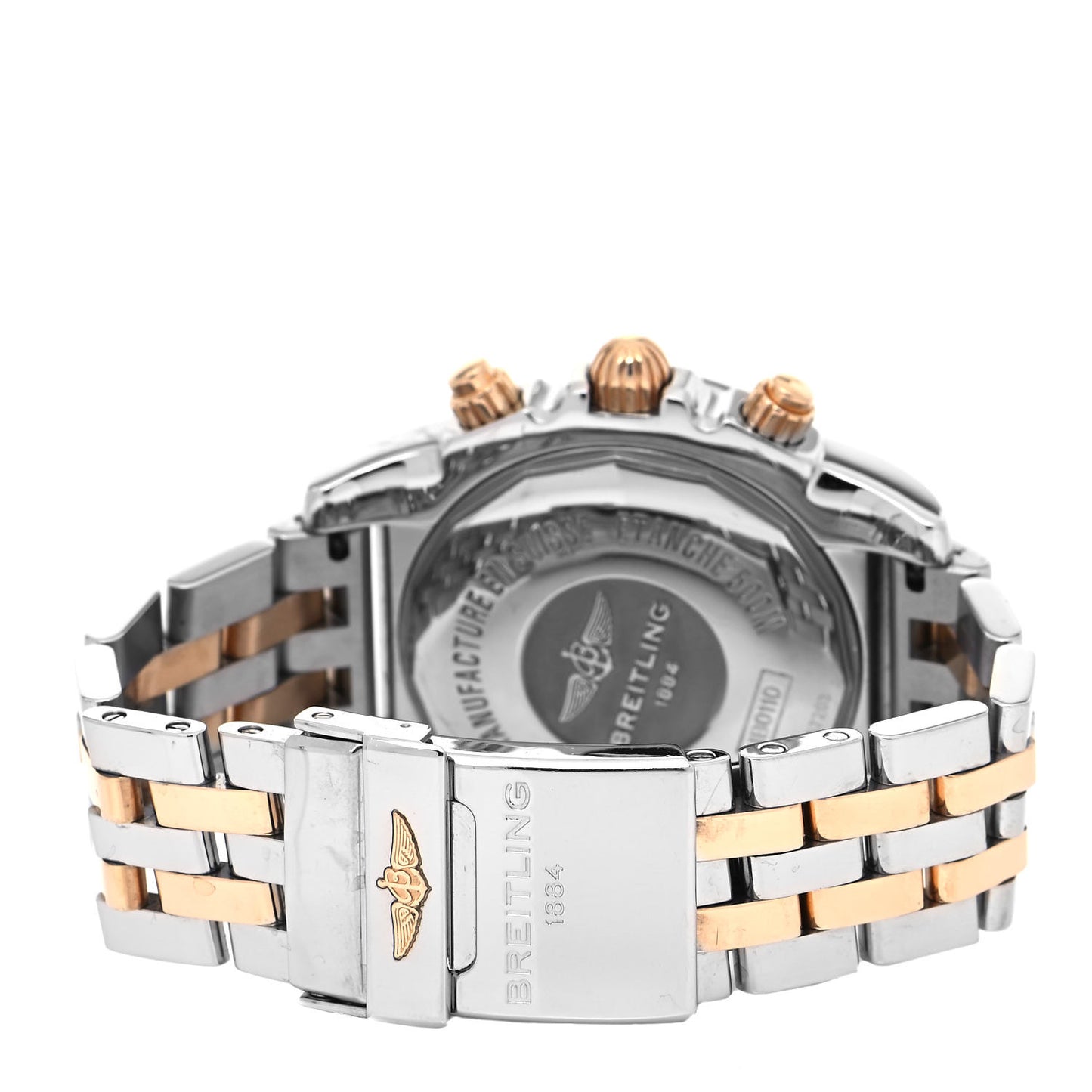 Stainless Steel 18K Yellow Gold 44mm Chronomat Automatic Watch Black IB0110