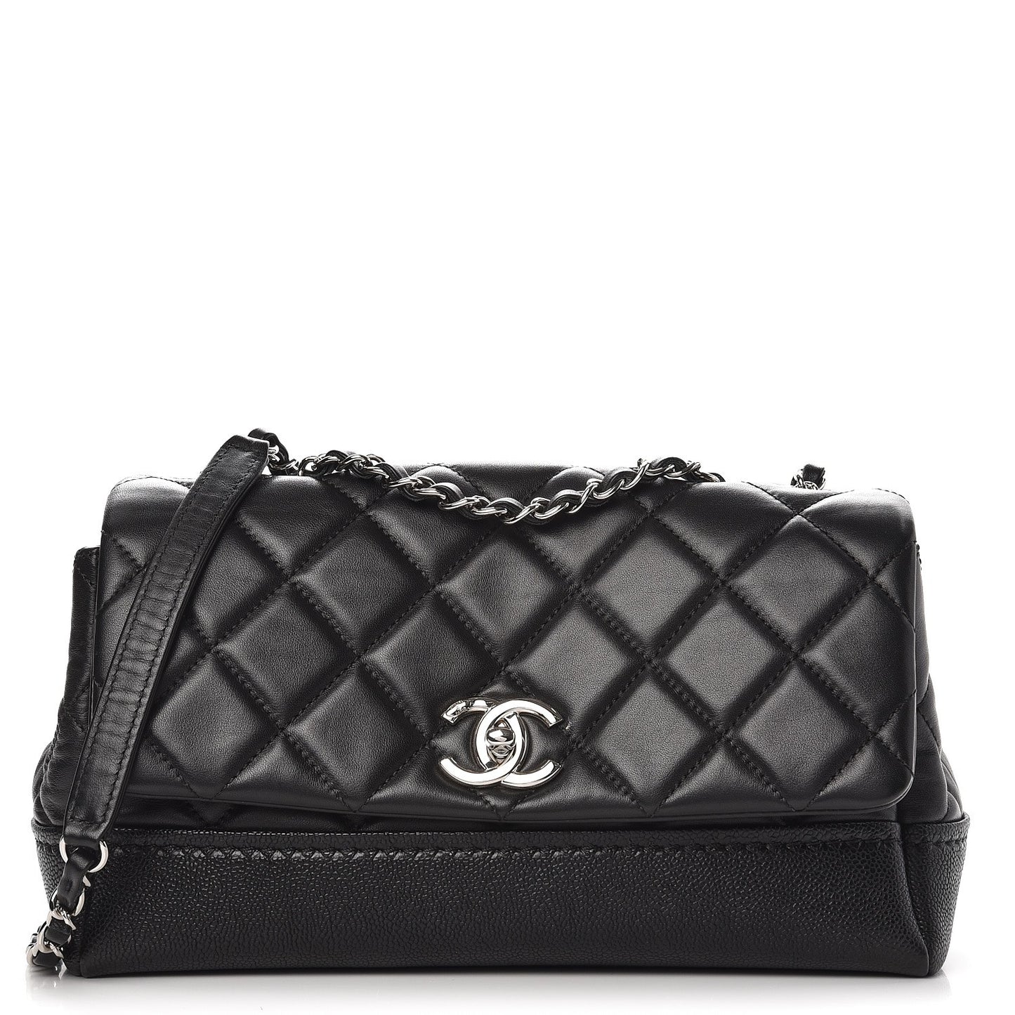 Caviar Lambskin Quilted Bi Coco Flap Black