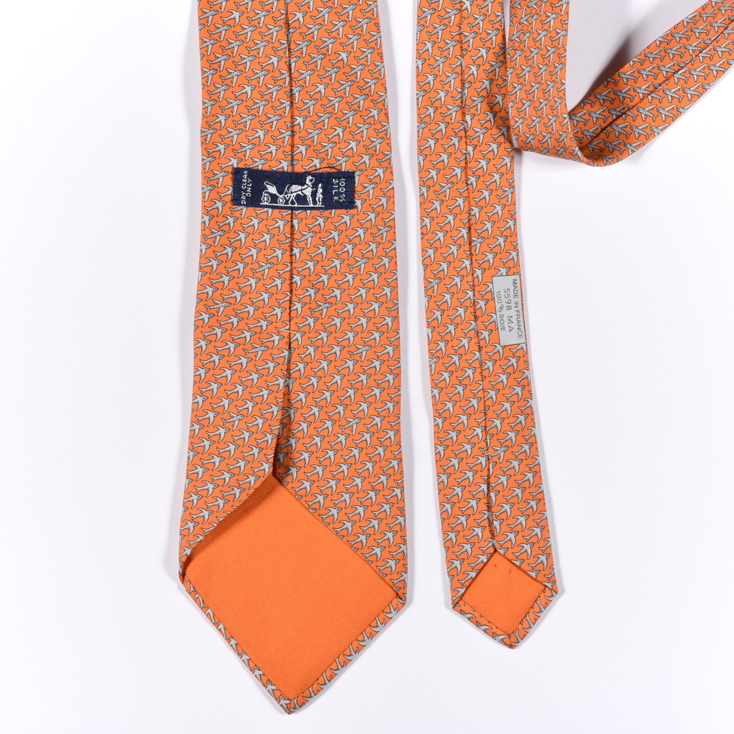 Silk Printed Mens Neck Tie Orange