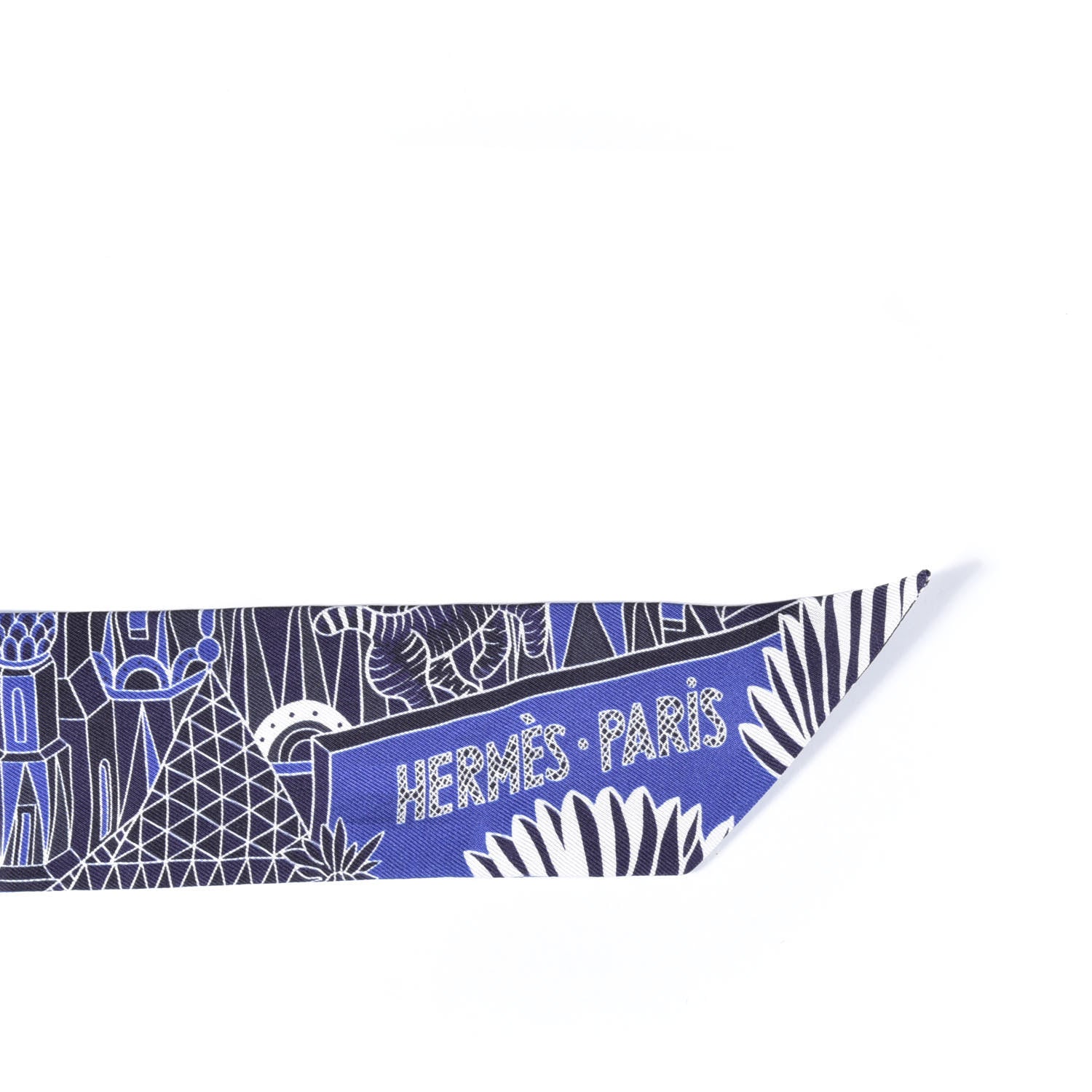 Hermes Silk Animapolis Plumetis Twilly Marine Bleu Royal 4 of 4