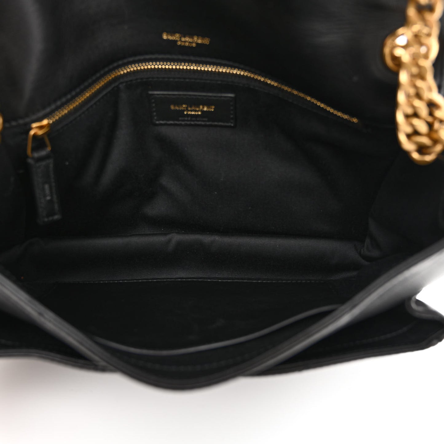 Lambskin Matelasse Monogram Medium Niki Chain Satchel Black