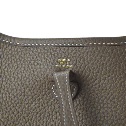 Hermes Taurillon Clemence Amazone Evelyne TPM Etoupe Bleu Indigo 8 of 10