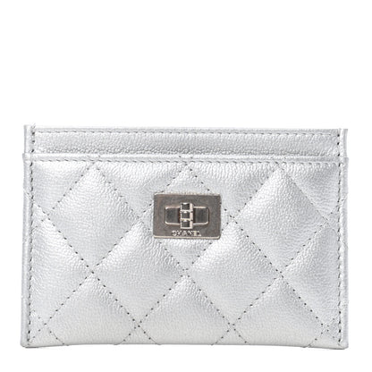 Chanel Metallic Calfskin Quilted Reissue Card Holder Silver 1 of 8