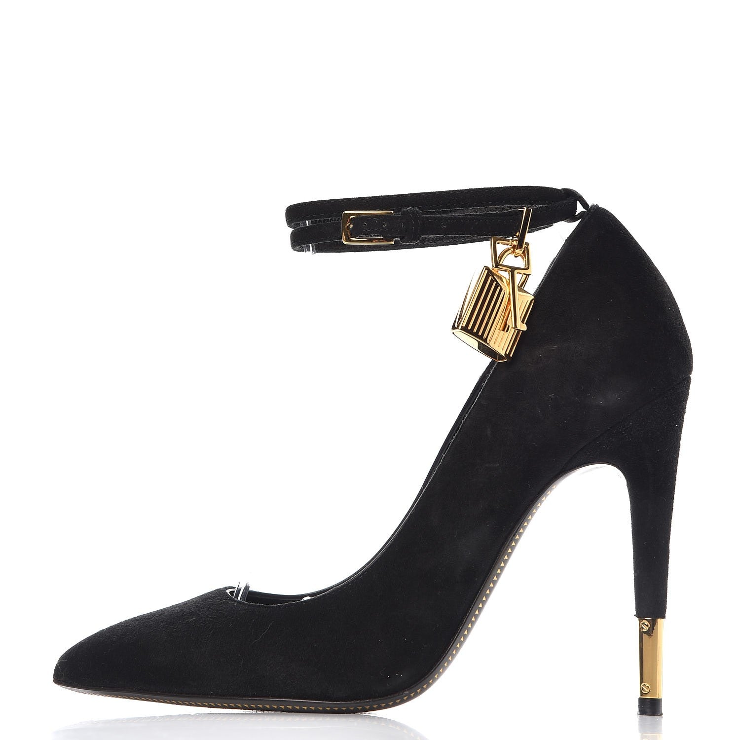 Tom Ford Suede Ankle-Lock Pumps 35 Black 1 of 12