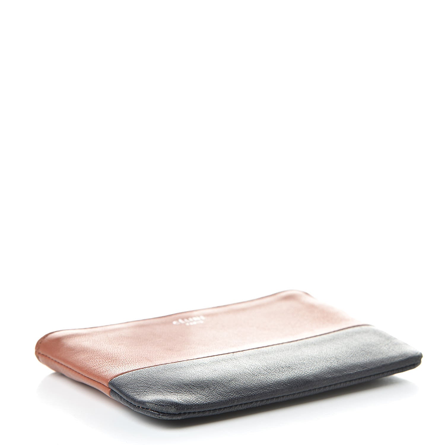 Celine Lambskin Bi-Color Solo Coin Card Case Terracotta Navy 4 of 11