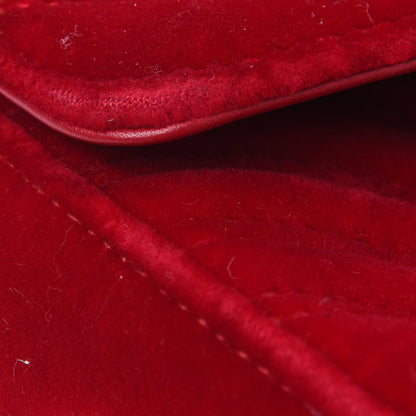 Gucci Velvet Matelasse Mini GG Marmont Shoulder Bag Hibiscus Red 21 of 24